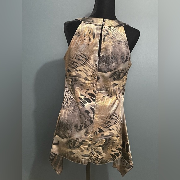 Satin look top w rhinestone collar by Nuevo. - Picture 2 of 2